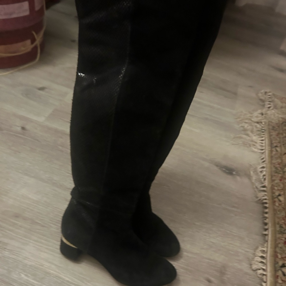 Micheal kors all leather Black Over-the-Knee Boots